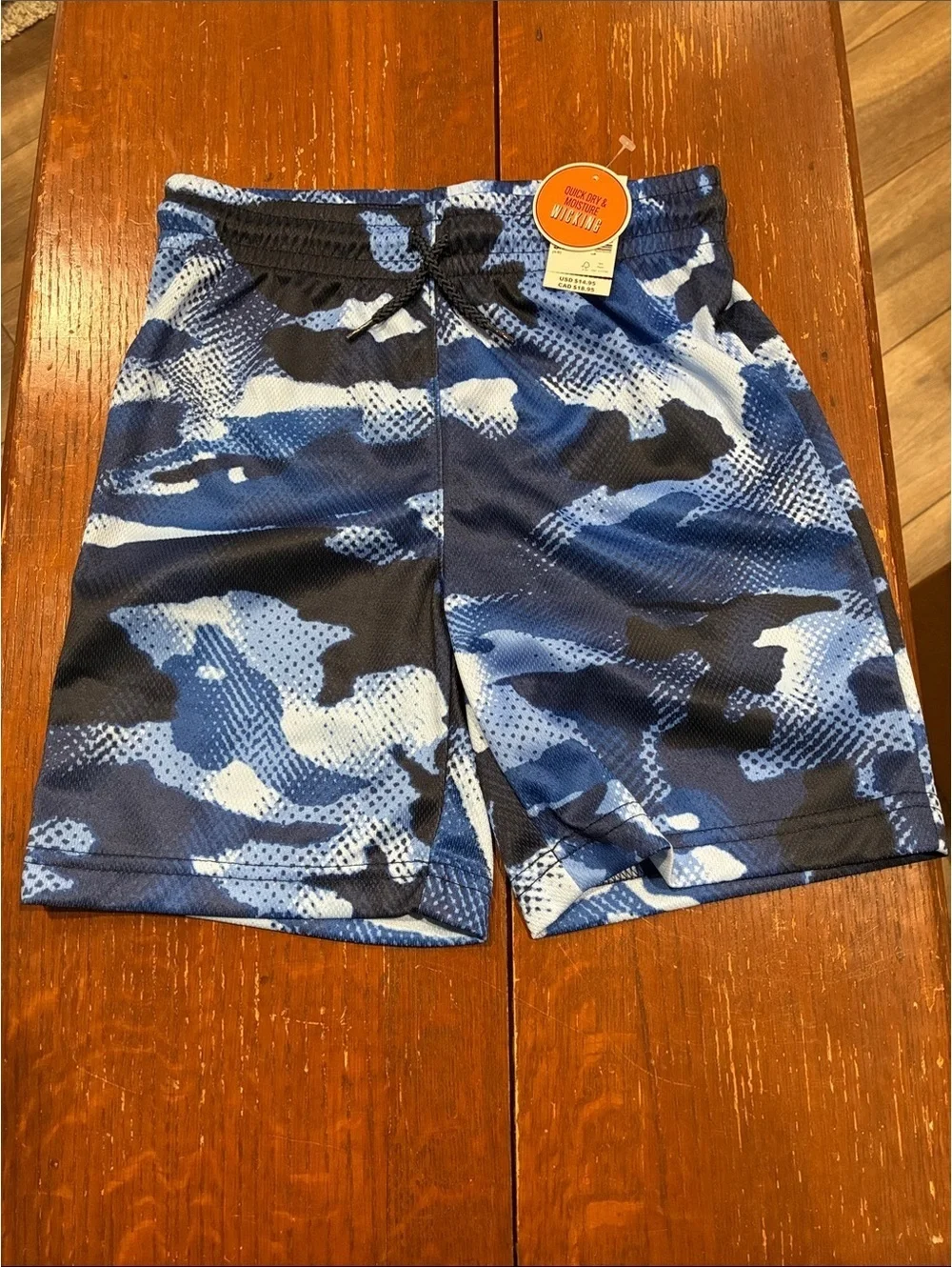 Boys The Children's Place Blue Camo Athletic Shorts - size 5T
